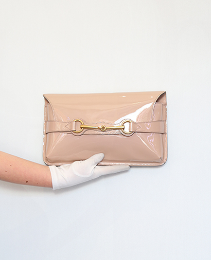 Horsebit Envelope Clutch, front view